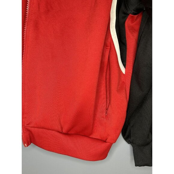 SSC Track Jacket Mens Medium Red Black Soccer Vintage Adidas Full Zip Pockets 14 - Picture 4 of 12